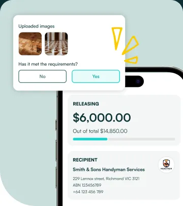 Releasing $6,000.00 of a $14,850.00 job after uploaded images meet the requirements