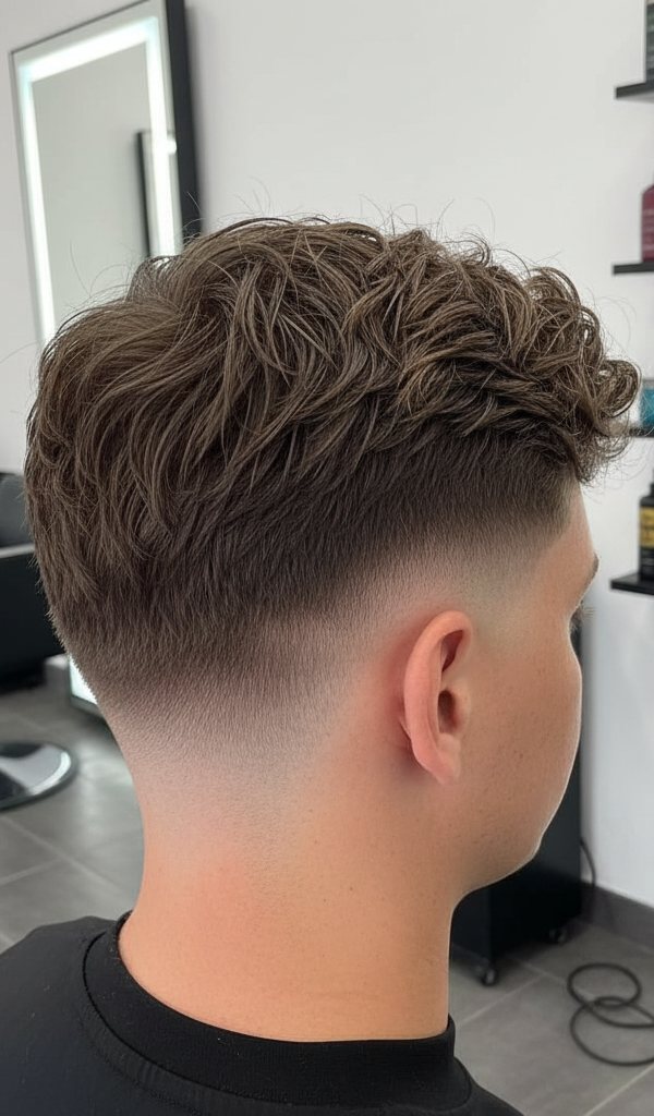 Textured crop men’s haircut at MORI Hair Studio